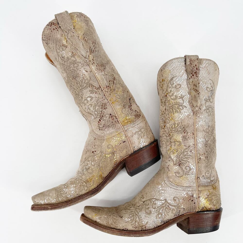 Lucchese Women’s 7 Stone Metallic Python Print Su… - image 5